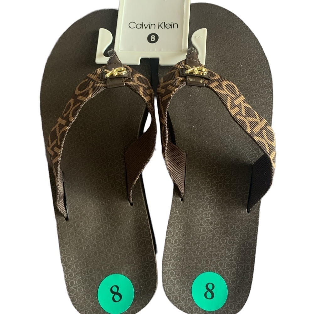 CALVIN KLEIN THONG SANDALS/SLIDES - Picture 2 of 4